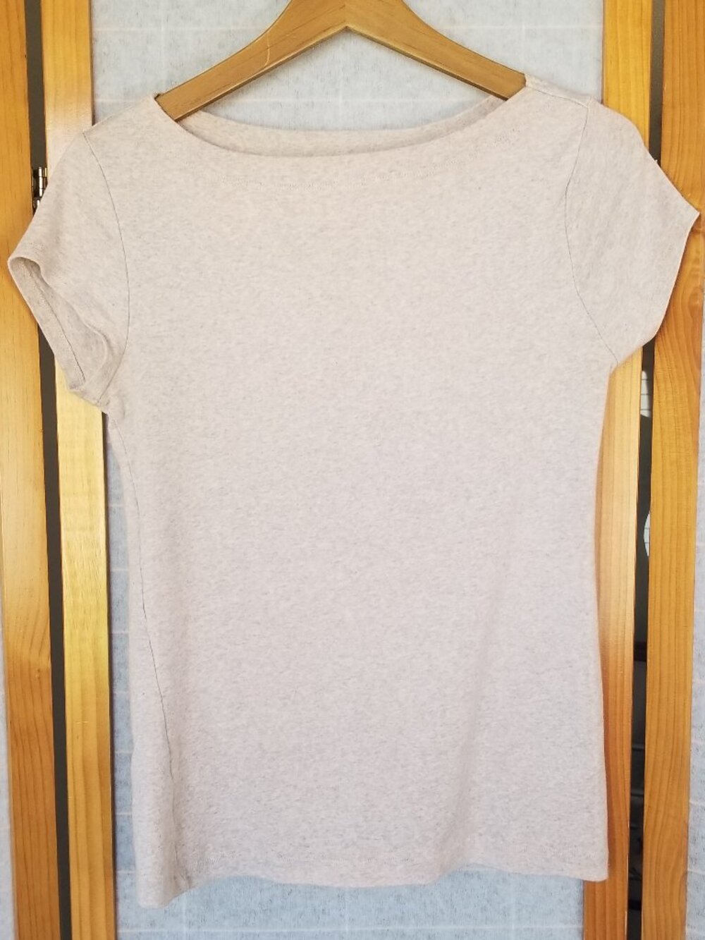Workshop Tan T-Shirt Size Medium Pima Cotton Modal Blend Cap Sleeves Tiny Tee